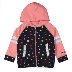 Night Cloud & Pink Stars Naija Active ZipUp Hoodie